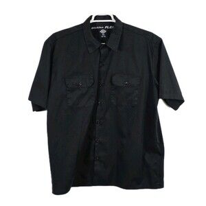 Dickies Authentic Men's XL Black Flex Short Sleeve Button Up Shirt